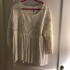 Deletta Rayon W XL Creamy White Elegant Blouse